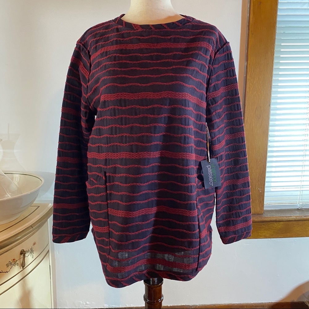 NWT Shannon Passero Woven Textile LS Blouse